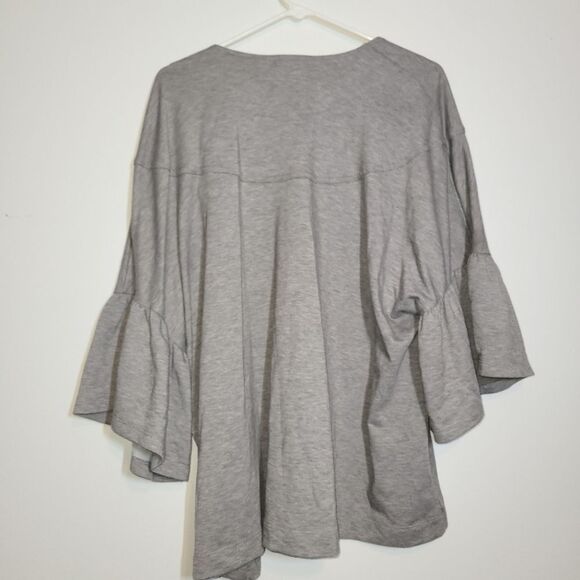 Pebble and Stone Grey Open Drapey Bell Sleeve Cardigan Large - Picture 6 of 11